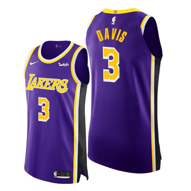 Men's Los Angeles Lakers Anthony Davis #3 NBA Authentic Statement Edition Purple Basketball Jersey HAT4883QU